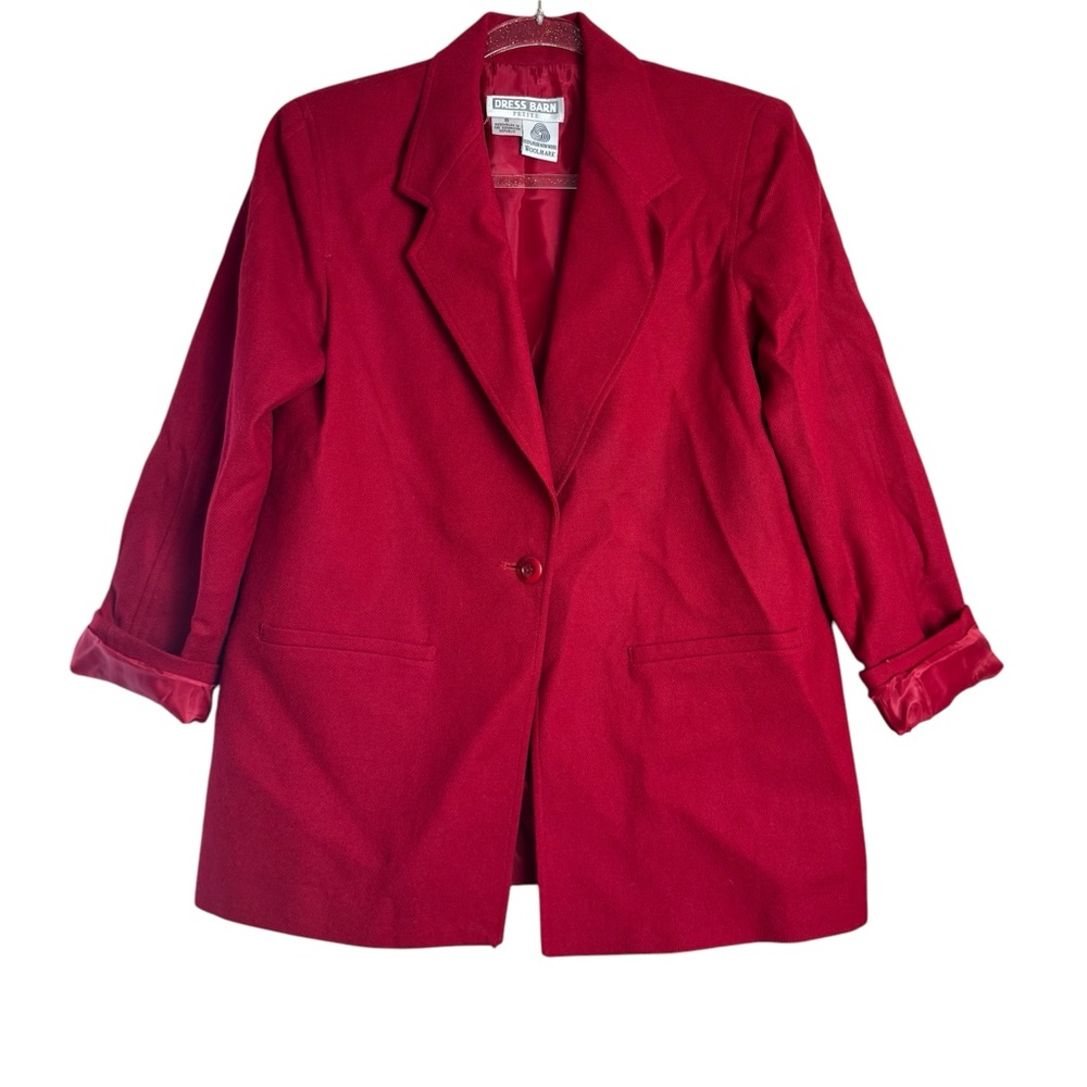 Dress Barn Vintage Red Wool Blazer Jacket